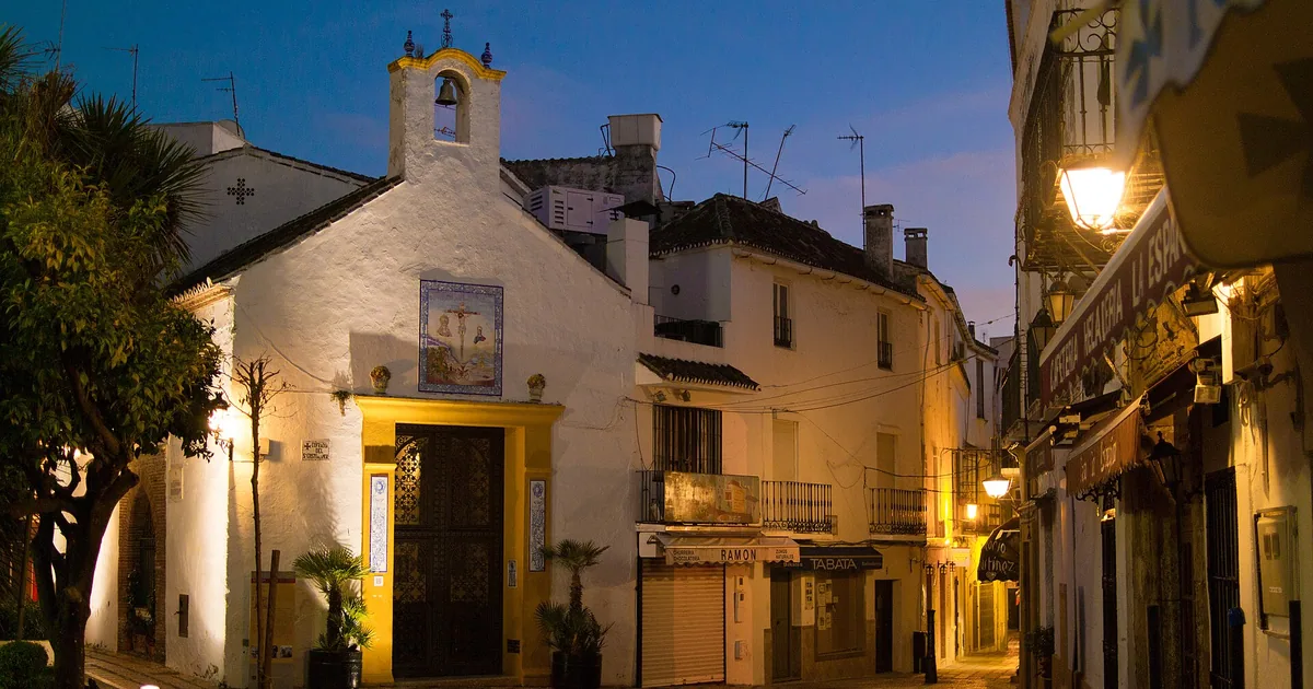 Dusk falling over Plaza de los Naranjos in Marbella's old town — 48-hour Marbella itinerary